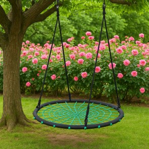 shw-53115-19837 ΦΩΛΙΑ ΚΟΥΝΙΑ Ø120CM ΜΑΥΡΗ/ΠΡΑΣΙΝΗ - 4 ΣΗΜΕΙΑ ΑΝΑΡΤΗΣΗΣ