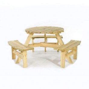 shw-60261-23978 ΣΤΡΟΓΓΥΛΟ ΞΥΛΙΝΟ ΤΡΑΠΕΖΙ PICNIC Ø90ΕΚ.