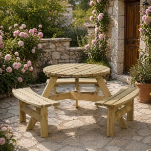 shw-60261-23980 ΣΤΡΟΓΓΥΛΟ ΞΥΛΙΝΟ ΤΡΑΠΕΖΙ PICNIC Ø90ΕΚ.