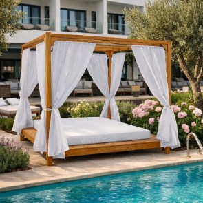 shw-60647-23341 ΞΥΛΙΝΟ ΔΙΠΛΟ ΚΡΕΒΑΤΙ ΠΑΡΑΛΙΑΣ ΚΟΥΡΤΙΝΑ ΓΙΑ ΔΙΠΛΟ ΚΡΕΒΑΤΙ ΠΑΡΑΛΙΑΣ