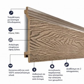 shw-70223-23567 3D WPC ΕΠΕΝΔΥΣΗ ΤΟΙΧΟΥ 2 X 15 X 290ΕΚ. - ΚΑΦΕ