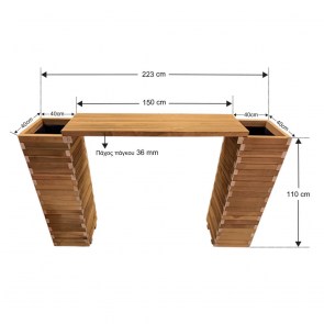 tesias-0821-0821-00 ΣΕΤ ΓΛΑΣΤΡΕΣ - ΠΑΓΚΟΣ 223X40X110CM-TESIAS GROUP