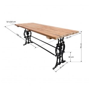 tesias-0849-0849-00 ΤΡΑΠΕΖΙ 8 ΑΤΟΜΩΝ 188Χ68 Χ76 CM-TESIAS GROUP