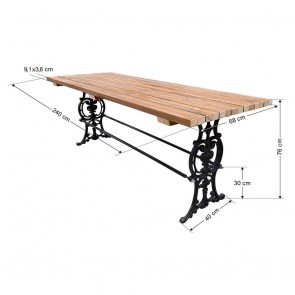 tesias-0850-0850-00 ΤΡΑΠΕΖΙ 10 ΑΤΟΜΩΝ 240 Χ68 Χ76 CM-TESIAS GROUP