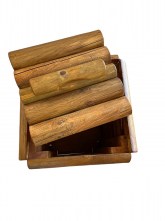 Κάδος απορριμμάτων με μισό ξύλα και καπάκι μικρός