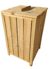 Κάδος απορριμάτων με εμποτισμένη ξυλεία 50X50X82